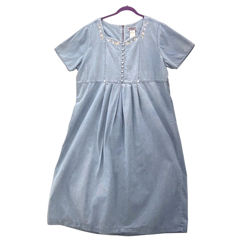 Women Prairie‎ Denim Dress 2X